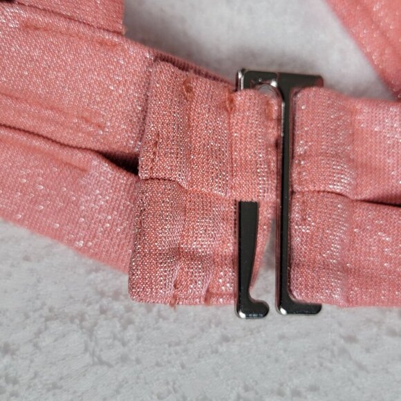 No Boundaries Bikini Top Juniors Size M Triangle Strappy Metallic Peach Smoothie - Picture 6 of 10